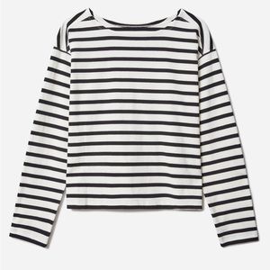EVERLANE Modern Breton T-Shirt - Black, White - XS